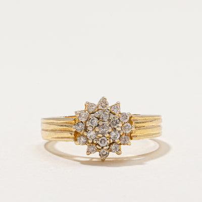 Diamond Cluster Petal Ring | 0.21ctw | SZ 5.5