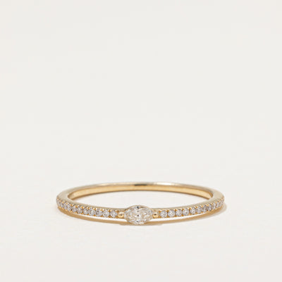 Marquise Cut Diamond Accented Thin Band | 0.16ctw | SZ 8.25