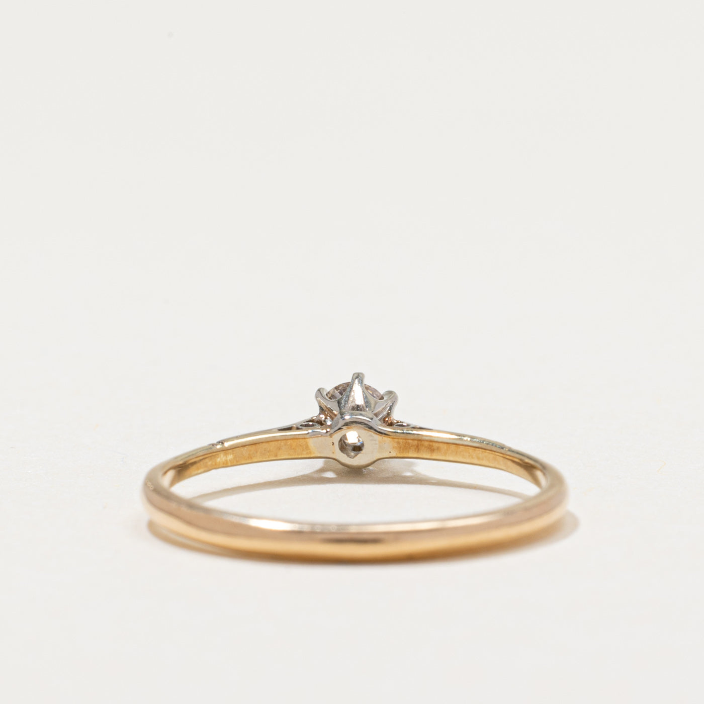 Old European Cut Diamond Engraved Ring | 0.12ct | SZ 6