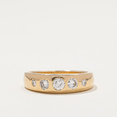 Five Stone Flush Set Diamond Band | 0.66ctw | SZ 9