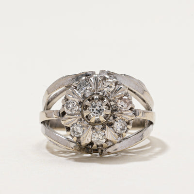 Diamond Floral Design Cocktail Ring | 0.40ctw | SZ 4.25
