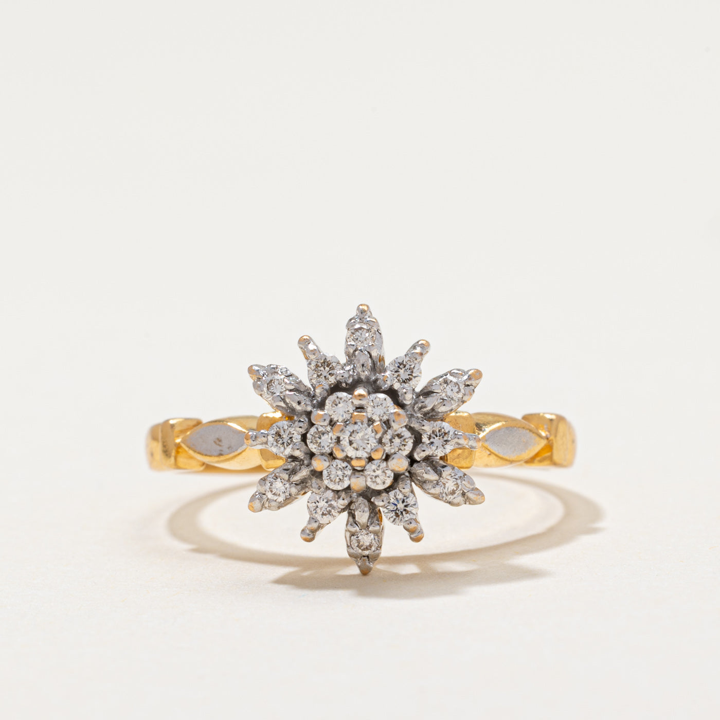 Diamond Cluster Petal Ring | 0.22ctw | SZ 8.25