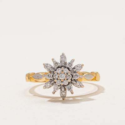 Diamond Cluster Petal Ring | 0.22ctw | SZ 8.25