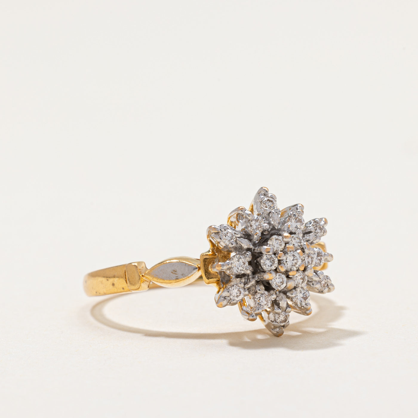 Diamond Cluster Petal Ring | 0.22ctw | SZ 8.25
