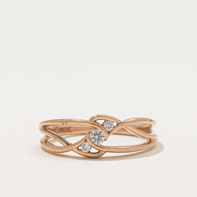 Diagonal Diamond Multi Cross Over Ring | 0.10ctw | SZ 6.75
