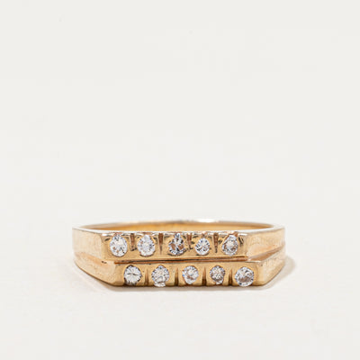 Double Row Diamond Ring | 0.20ctw | SZ 6.25