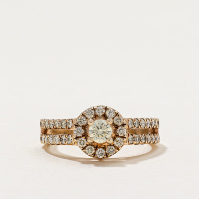 Diamond Halo Ring | 0.52ctw | SZ 4
