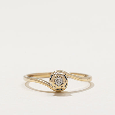 Solitaire Diamond Bypass Ring | 0.03ct | SZ 7.5