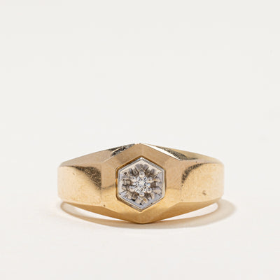 Illusion Set Diamond Hexagon Ring | 0.04ct | SZ 10.25