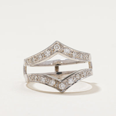 14k Diamond Chevron Ring Guard | 0.44ctw | SZ 10