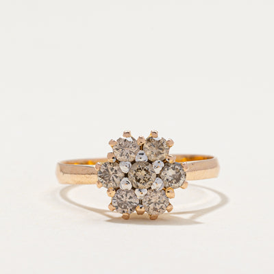 Diamond Cluster Petal Ring | 0.78ctw | SZ 7.5