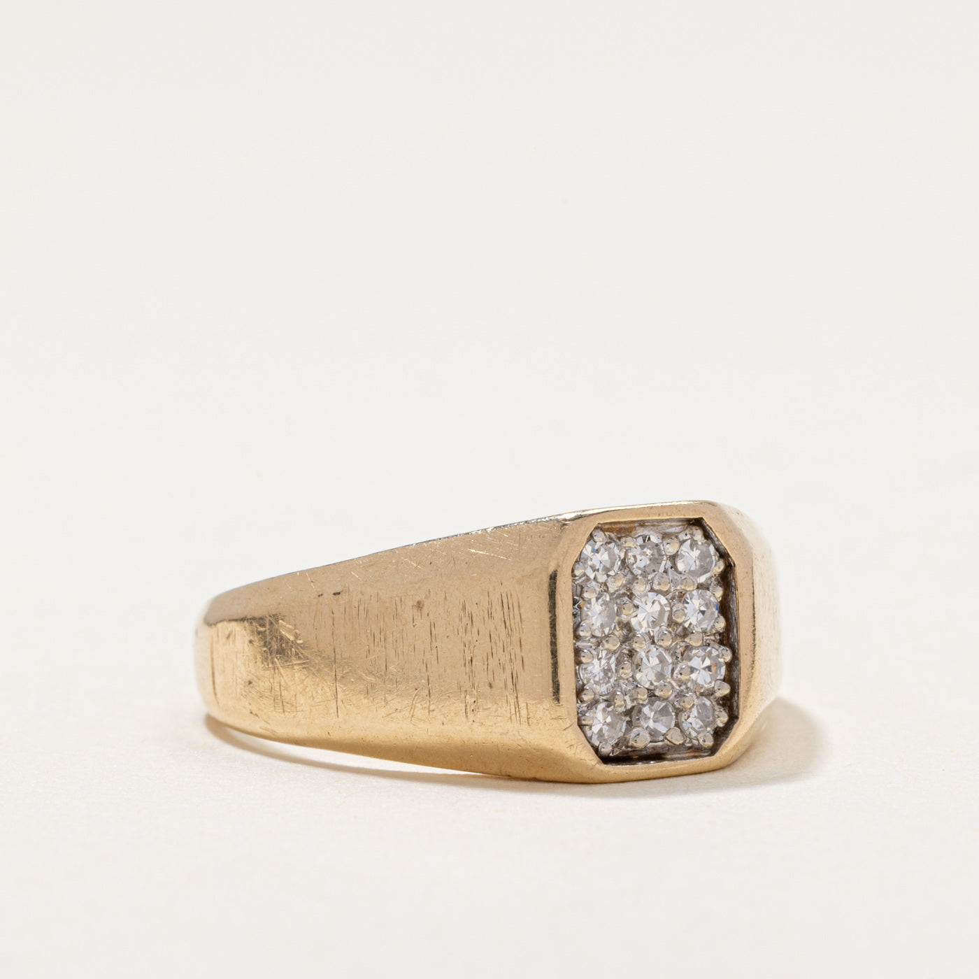 Diamond Cluster Signet Ring | 0.18ctw | SZ 9.25