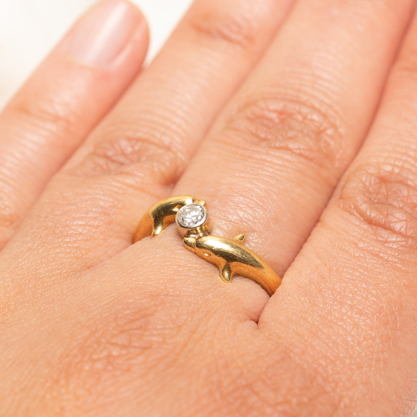 Diamond Dolphin Bypass Ring | 0.20ct | SZ 7.75