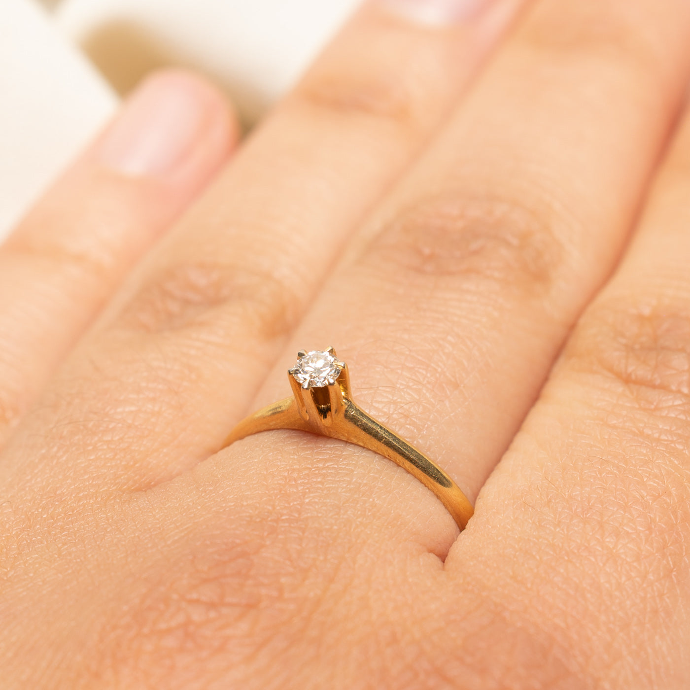 Solitaire Diamond Petite Ring | 0.15ct | SZ 9.25