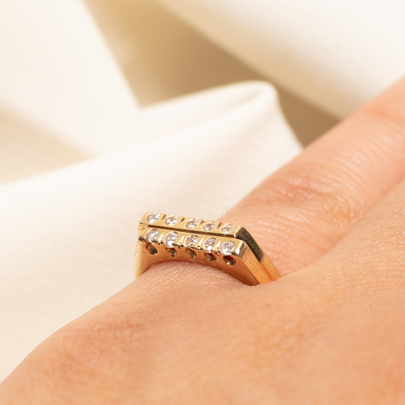 Double Row Diamond Ring | 0.20ctw | SZ 6.25