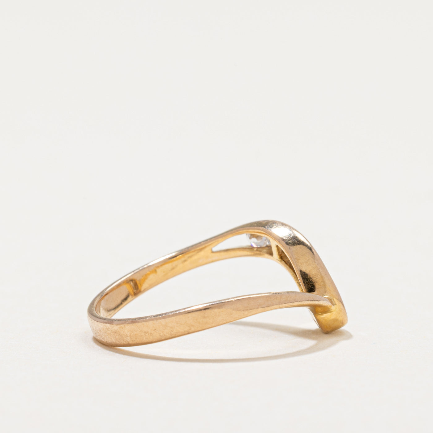 Bague chevron cinq diamants | 0,20 ct au total | Taille 3,25