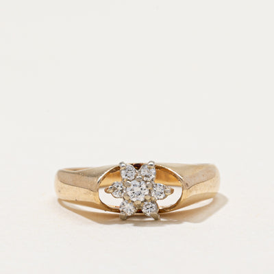 Diamond Cluster Petal Ring | 0.17ctw | SZ 5.25