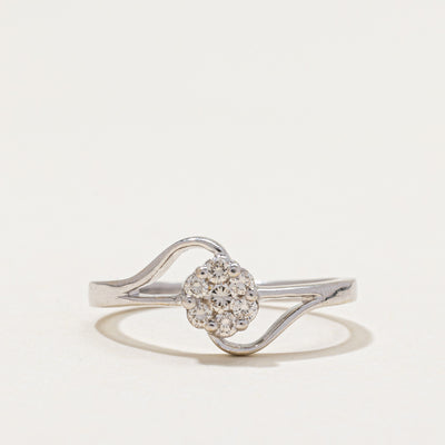 Diamond Cluster Wavy Bypass Ring | 0.20ctw | SZ 6.75