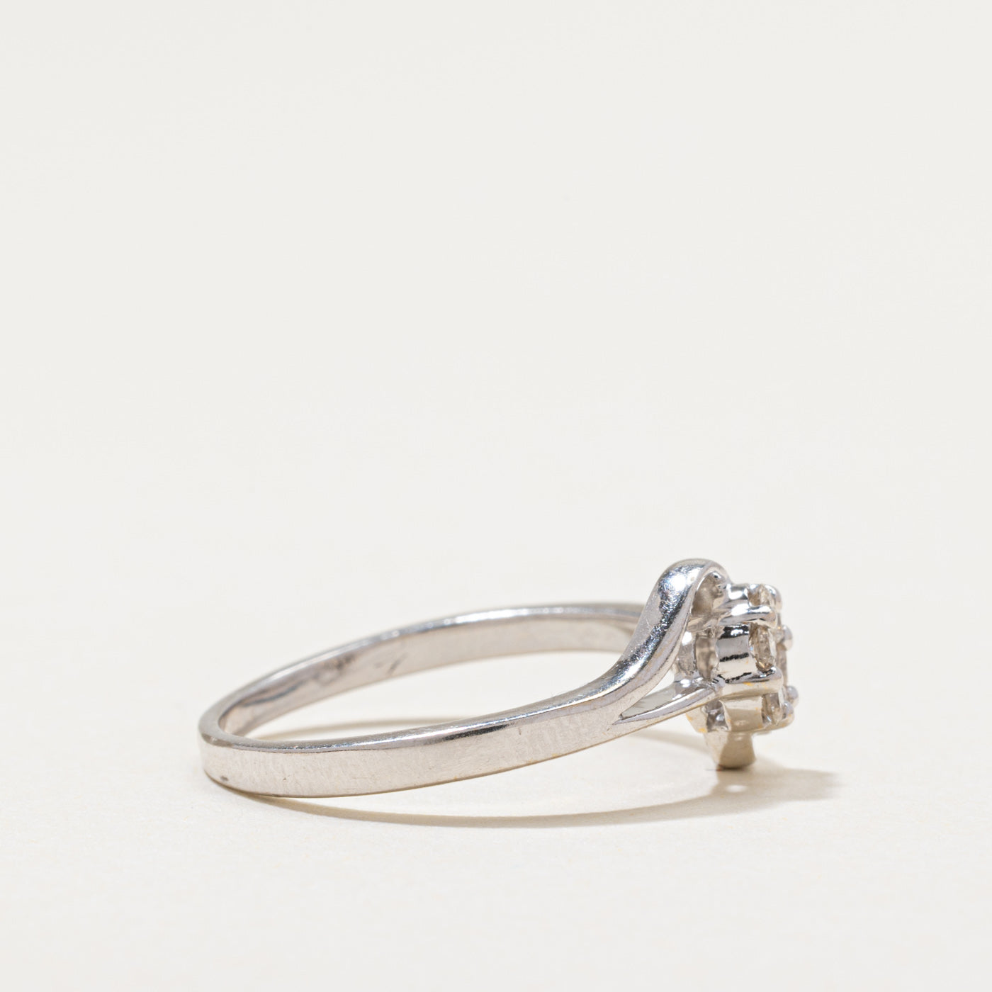 Diamond Cluster Wavy Bypass Ring | 0.20ctw | SZ 6.75