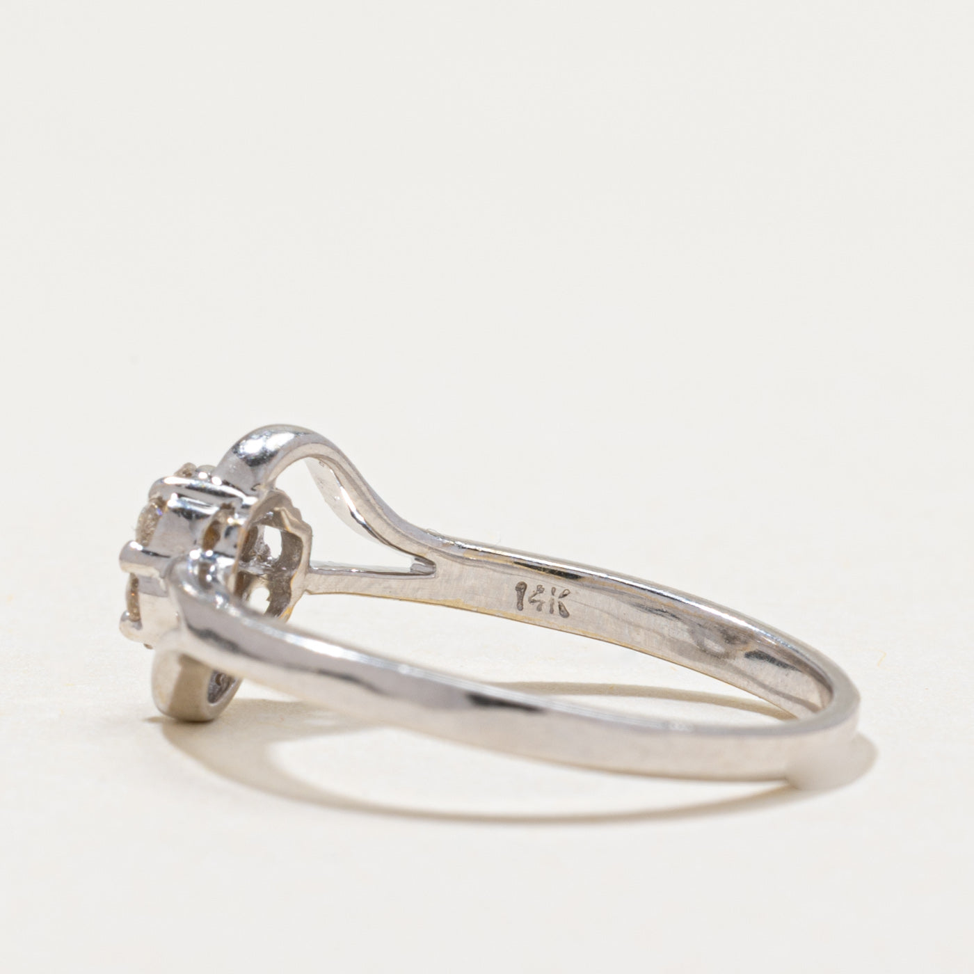 Diamond Cluster Wavy Bypass Ring | 0.20ctw | SZ 6.75