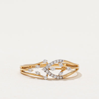 Diamond Open Leaf Ring | 0.09ctw | SZ 6.25