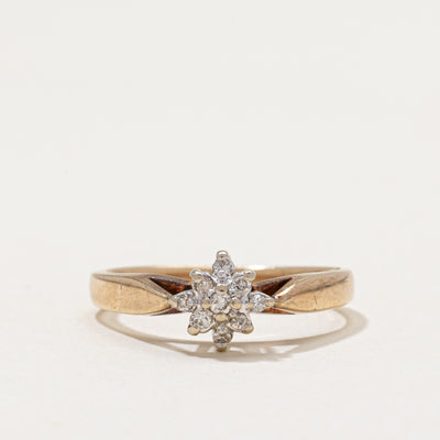 Diamond Cluster Reverse Tapered Ring | 0.07ctw | SZ 5.25