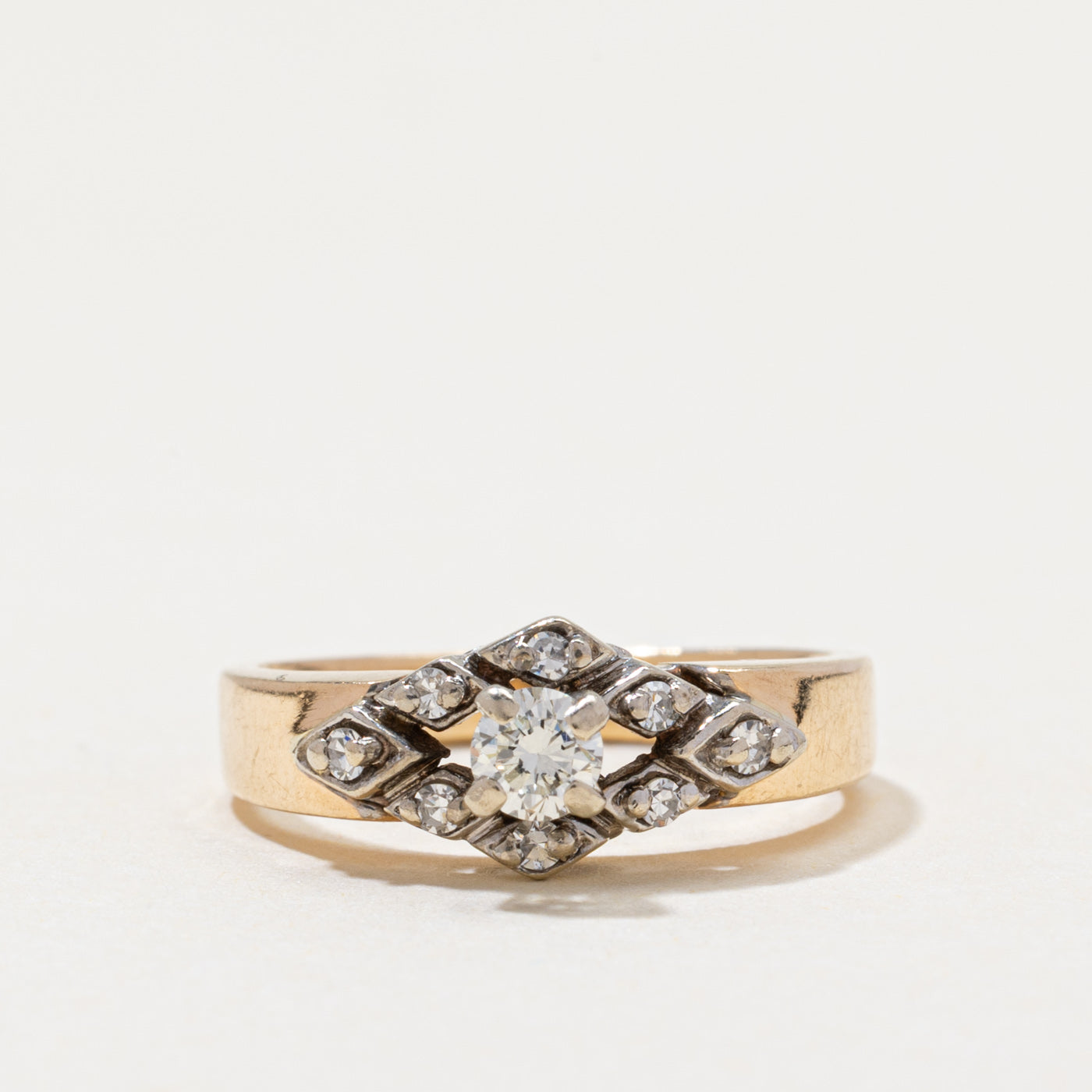 14k Diamond Rhombus Ring | 0.27ctw | SZ 7.75