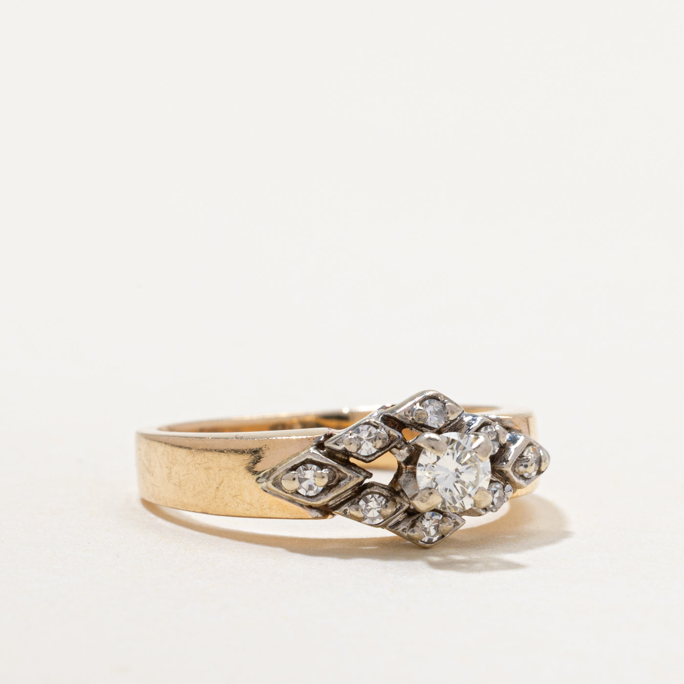 14k Diamond Rhombus Ring | 0.27ctw | SZ 7.75