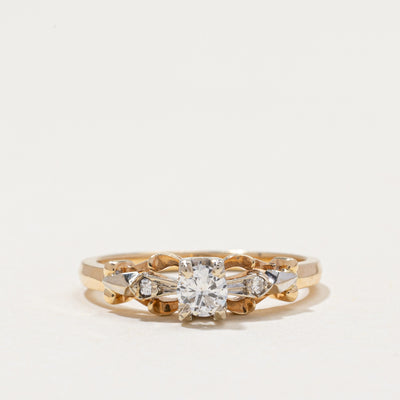 Vintage Two Tone Gold Diamond Ring | 0.21ctw | SZ 6