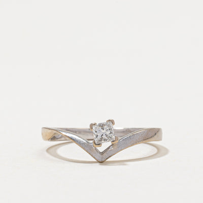 Solitaire Diamond Chevron Ring | 0.16ct | SZ 5