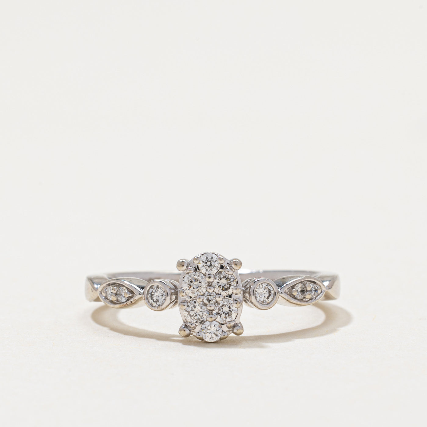 10k Diamond Oval Cluster Ring | 0.20ctw | SZ 5.75