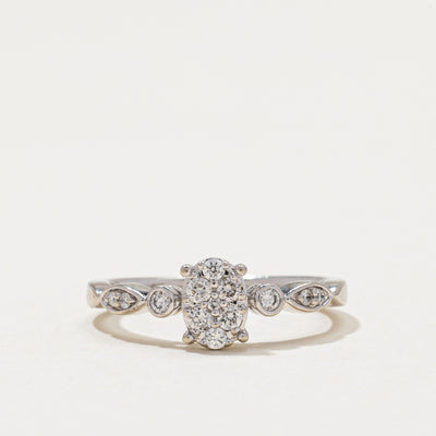 10k Diamond Oval Cluster Ring | 0.20ctw | SZ 5.75