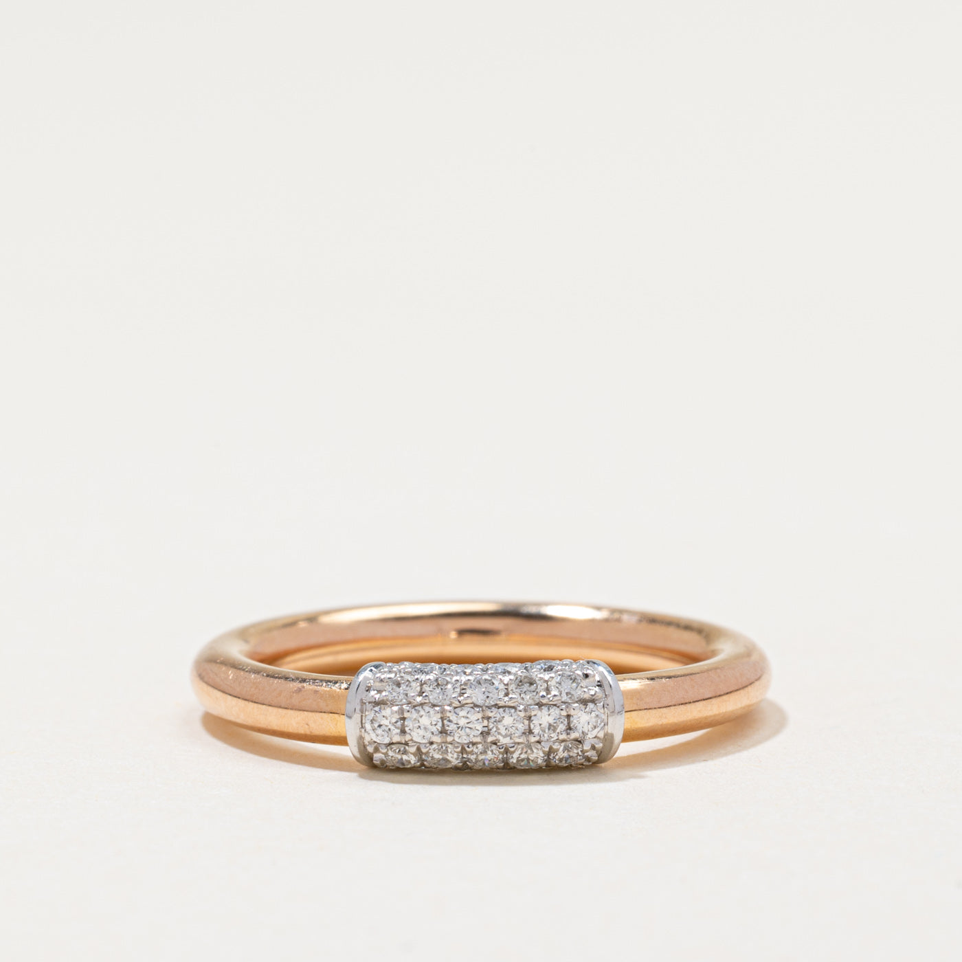 Bague baril de diamants sertis pavé | 0,245ctw | Taille 6,25