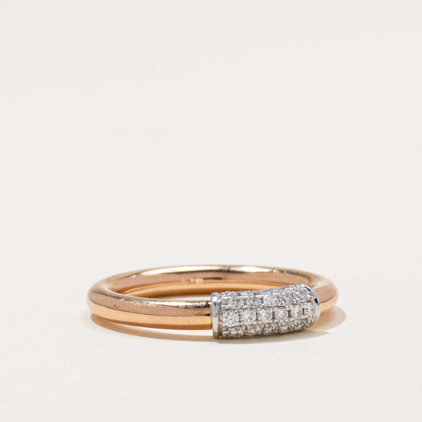 Bague baril de diamants sertis pavé | 0,245ctw | Taille 6,25
