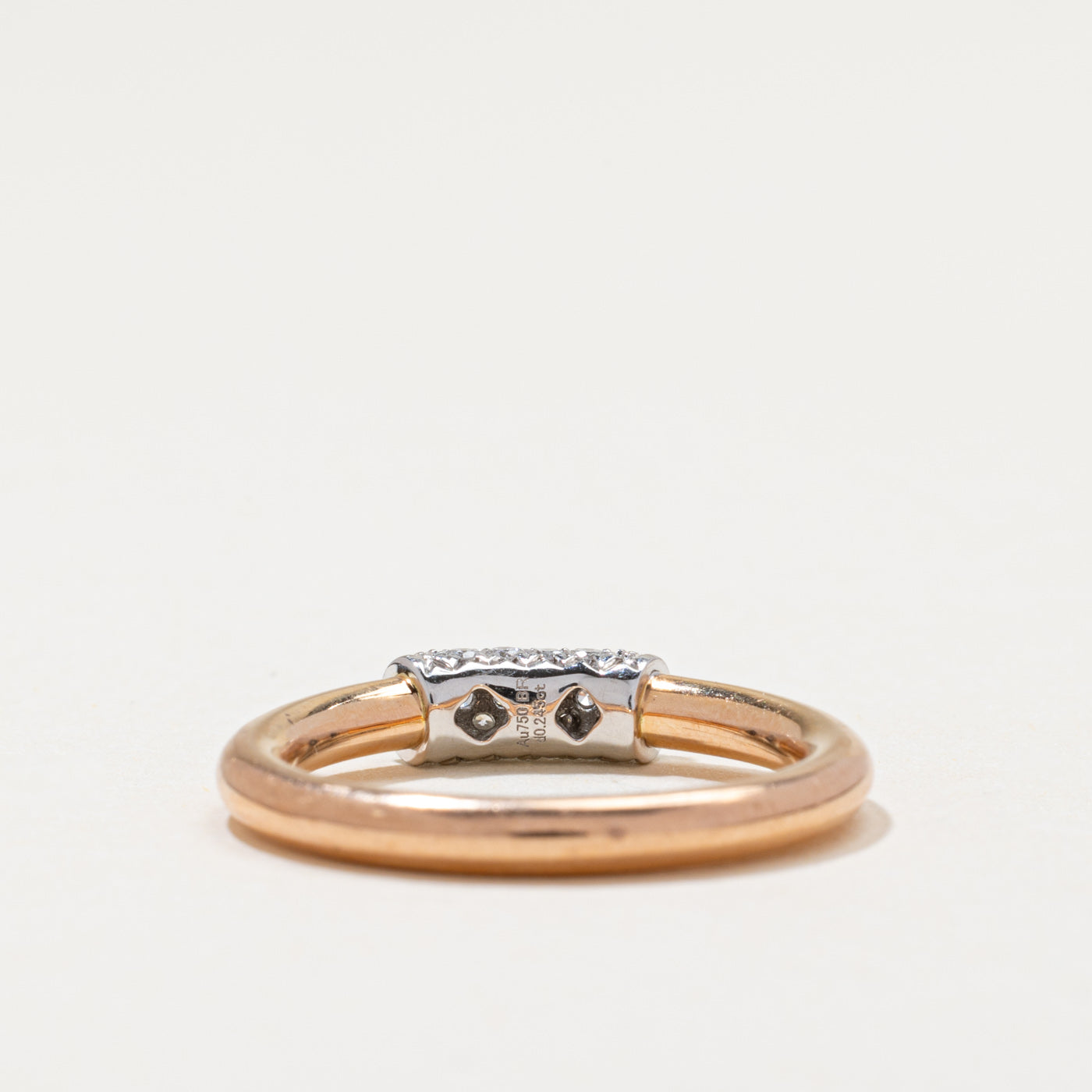 Bague baril de diamants sertis pavé | 0,245ctw | Taille 6,25