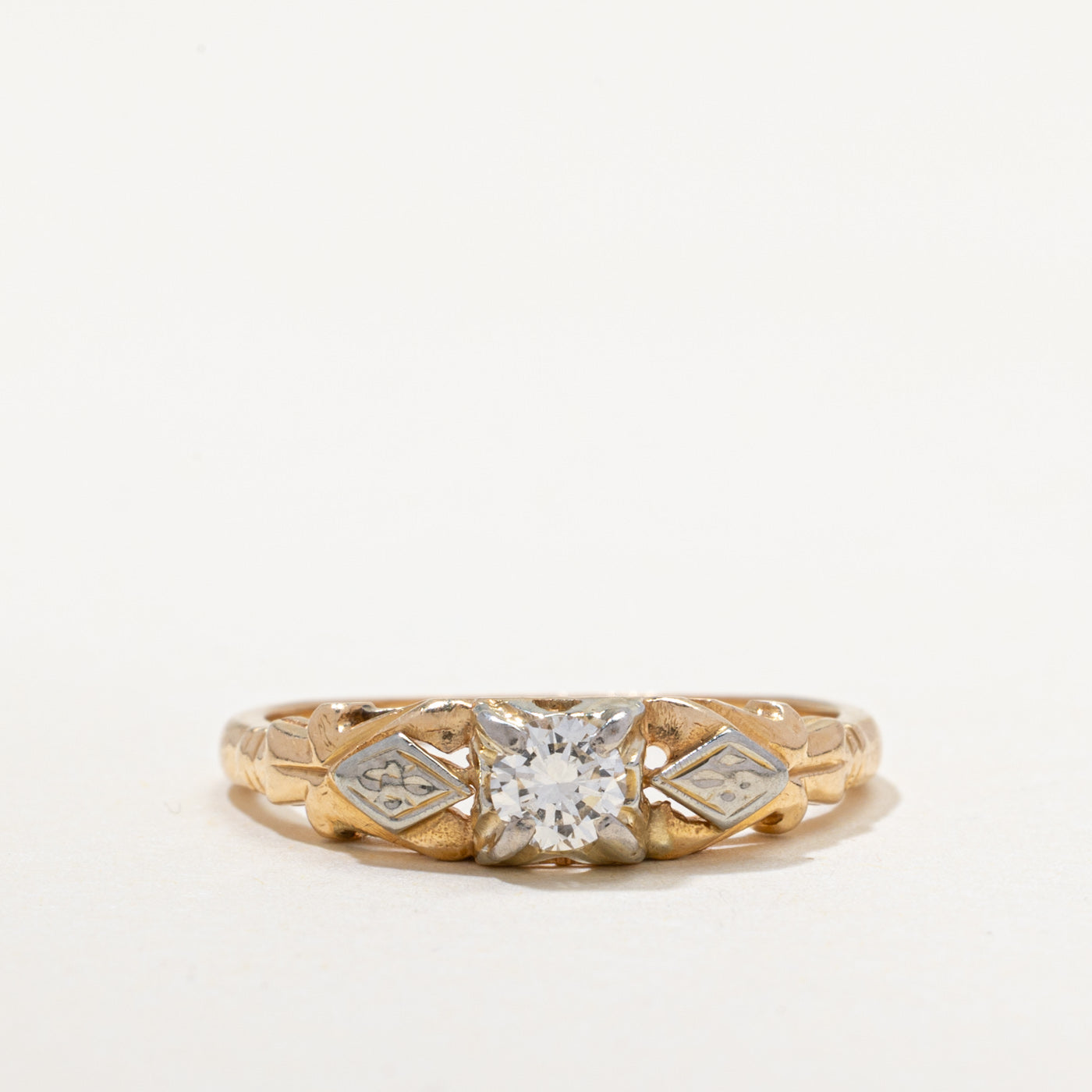 Solitaire Diamond Openwork Ring | 0.20ct | SZ 6.5