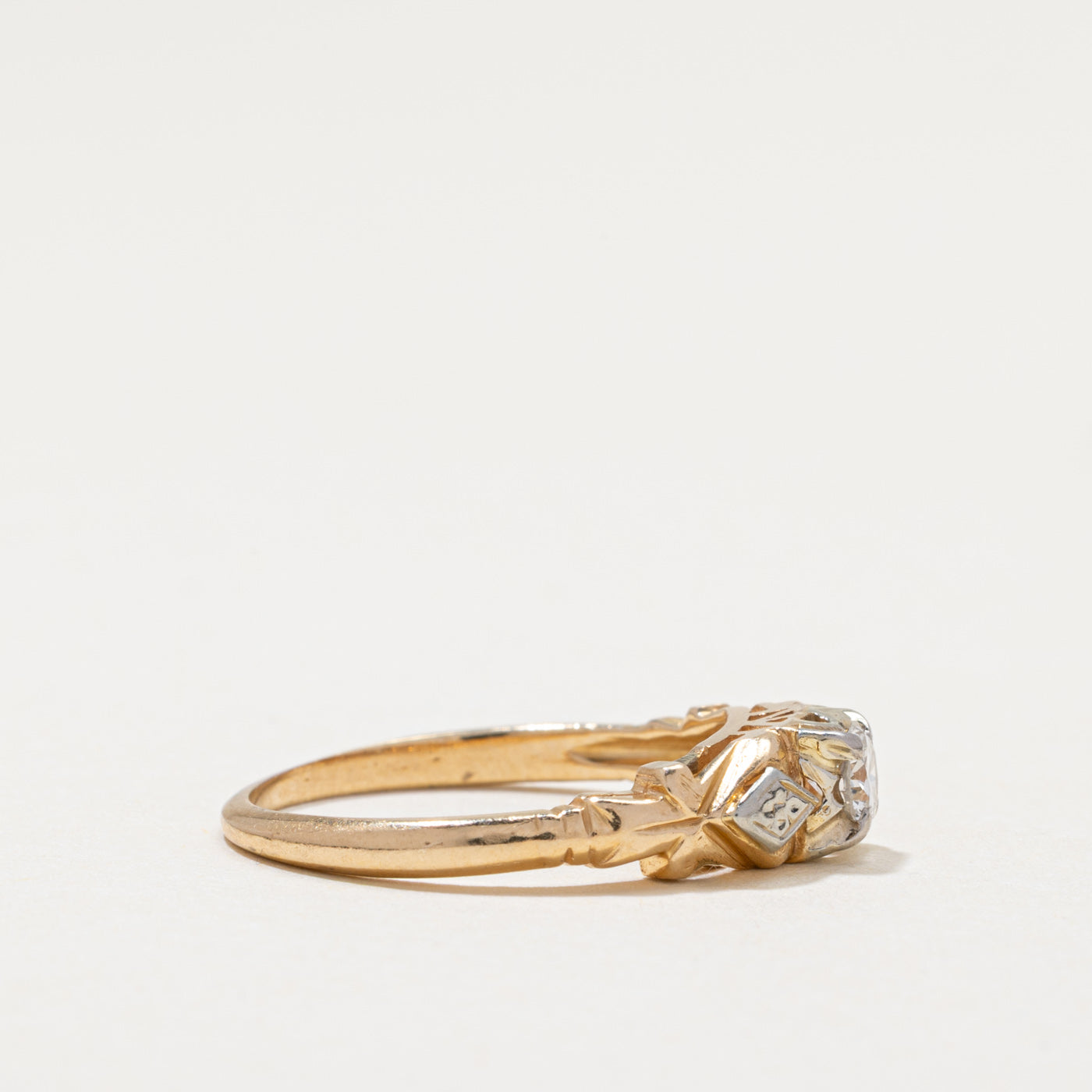 Solitaire Diamond Openwork Ring | 0.20ct | SZ 6.5
