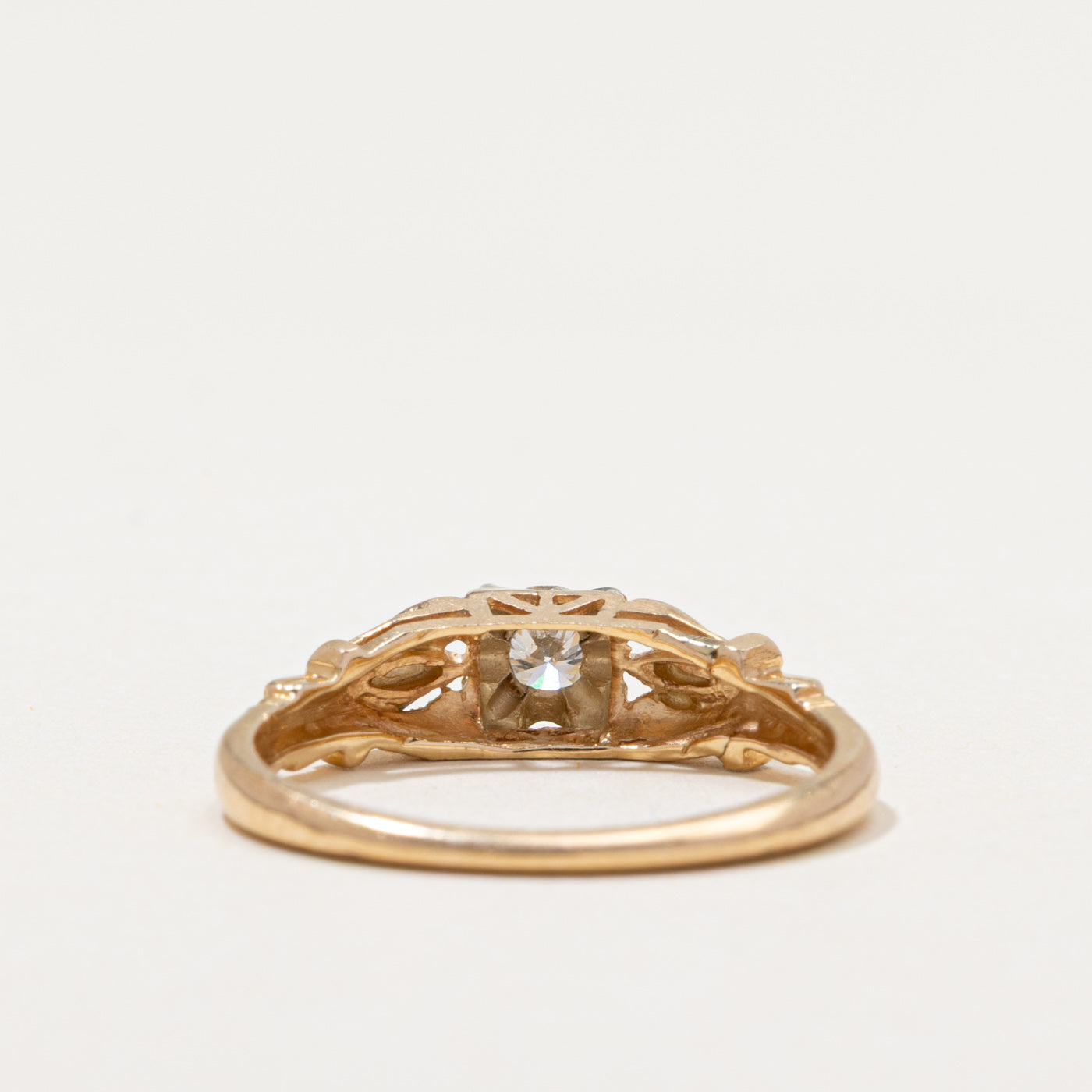 Solitaire Diamond Openwork Ring | 0.20ct | SZ 6.5