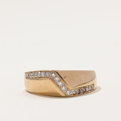 10k Diamond Zig Zag Chunky Ring | 0.28ctw | SZ 11