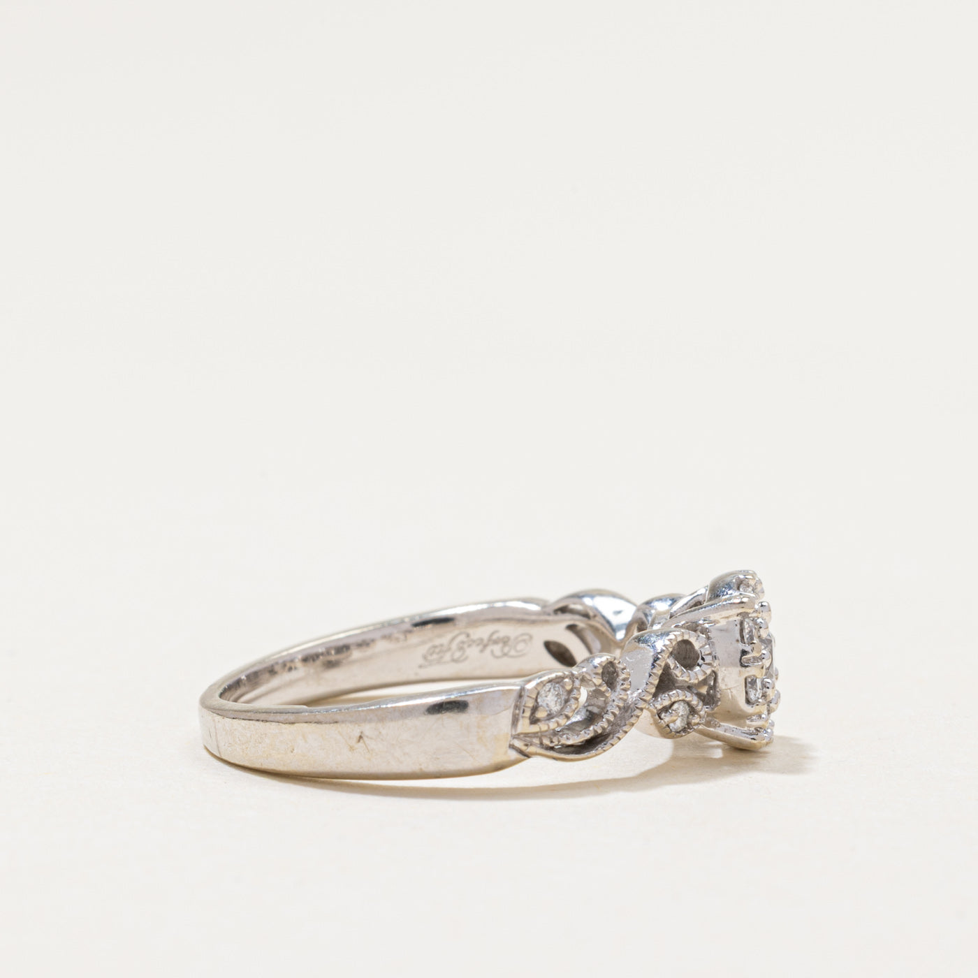 Diamond Halo Scrollwork Ring | 0.29ctw | SZ 6.25
