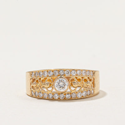 Bezel Set Diamond Openwork Ring | 0.40ctw | SZ 4.75