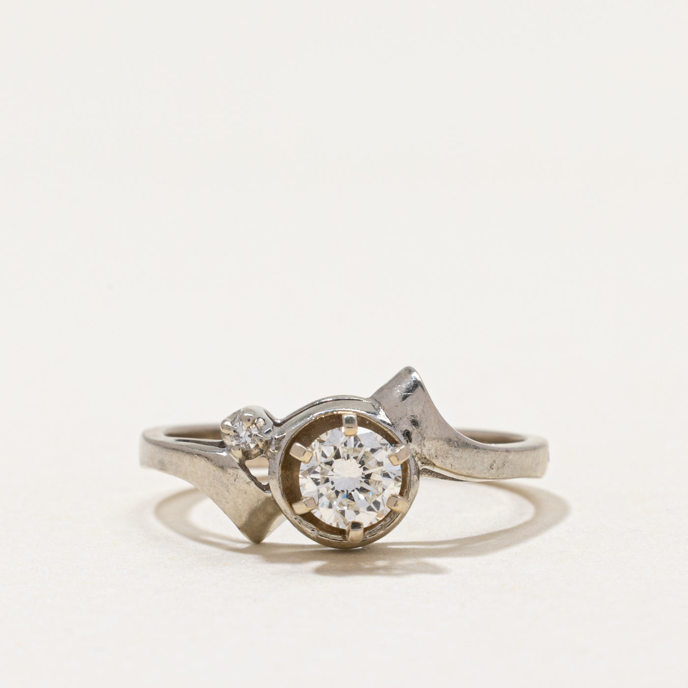 High Set Diamond Bypass Ring | 0.32ctw | SZ 4.75