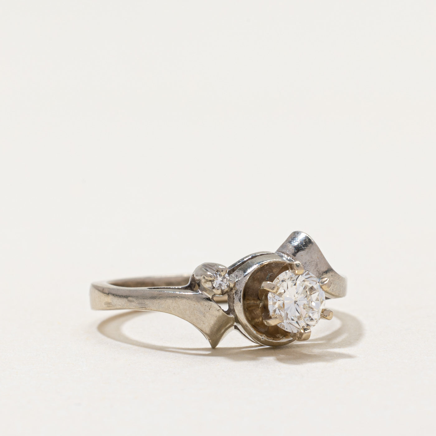 High Set Diamond Bypass Ring | 0.32ctw | SZ 4.75