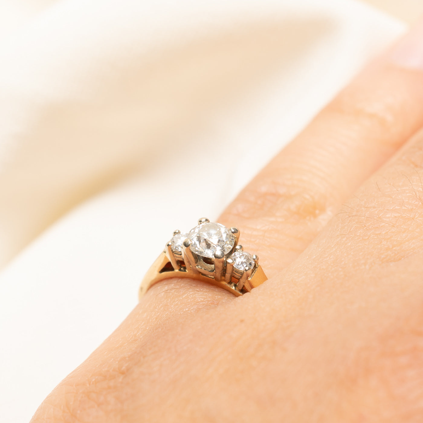 14k Old European Cut Diamond Engagement Ring | 0.75ctw | SZ 5.25