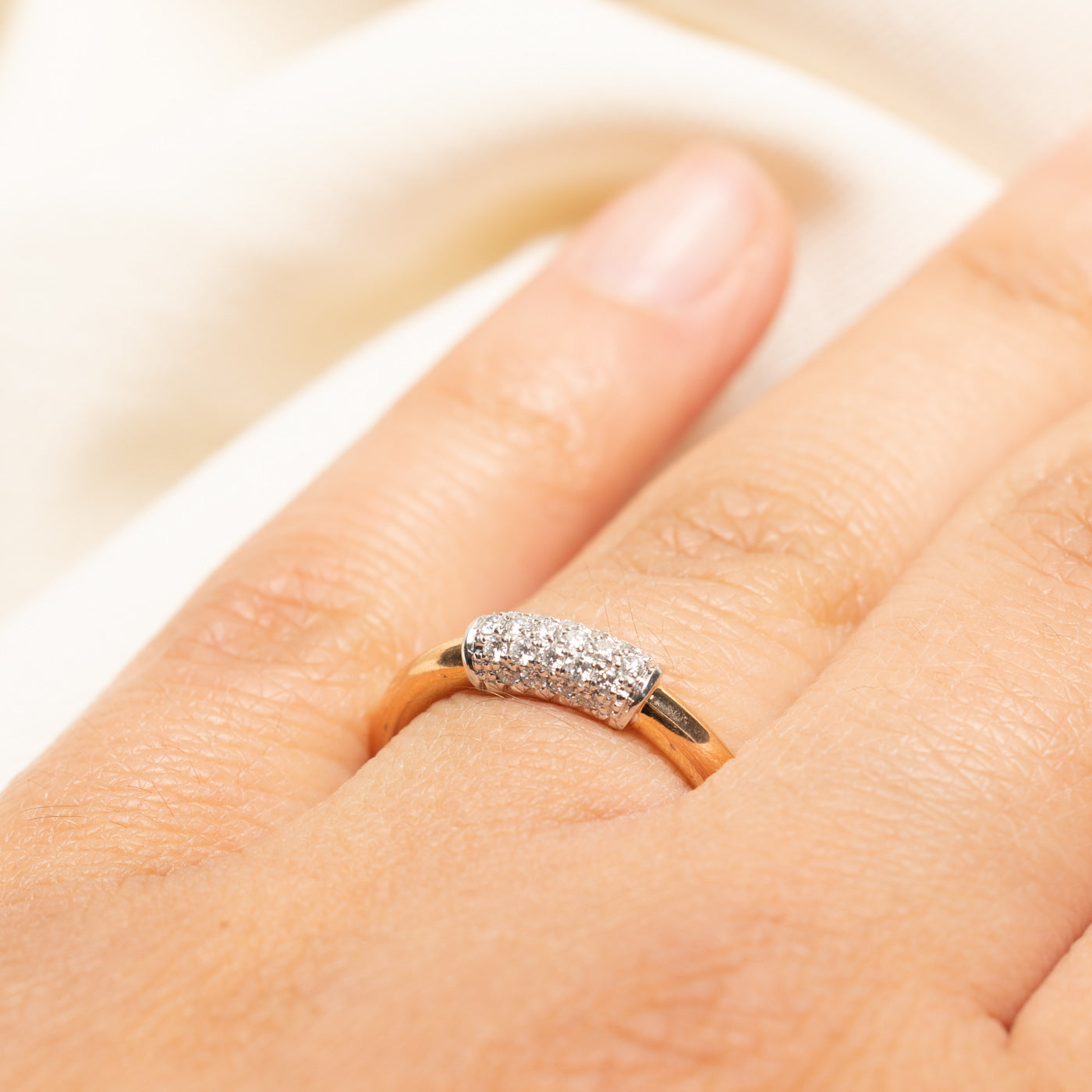 Bague baril de diamants sertis pavé | 0,245ctw | Taille 6,25