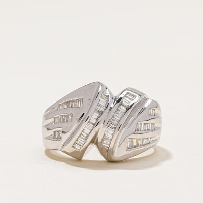 14k Channel Set Baguette Cut Diamond Cocktail Ring | 0.40ctw | SZ 6.75