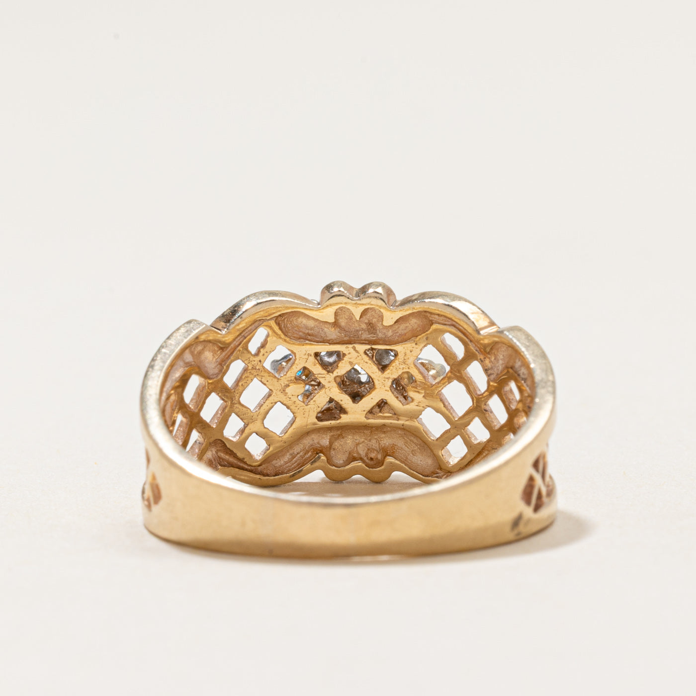 Diamond Cluster Ornate Cocktail Ring | 0.15ctw | SZ 8