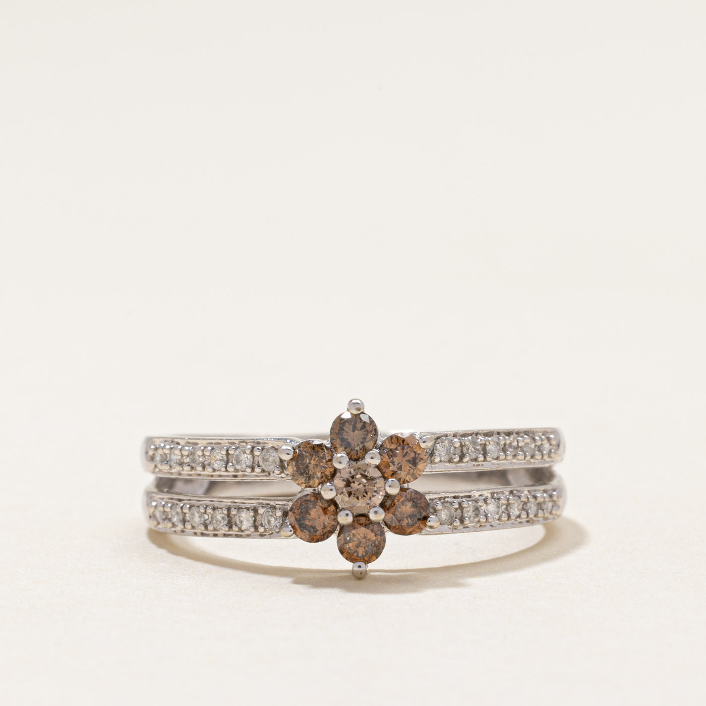 Brown Diamond Flower Ring | 0.51ctw | SZ 8