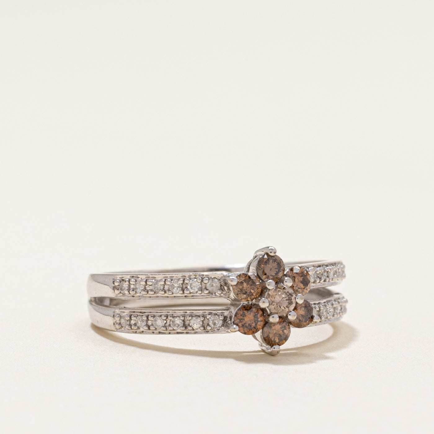 Brown Diamond Flower Ring | 0.51ctw | SZ 8