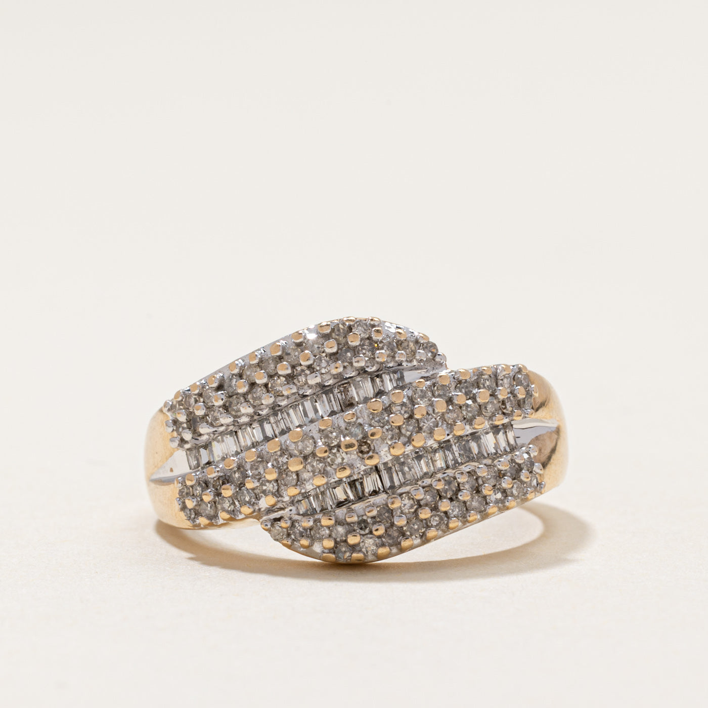Diamond Cluster Bypass Cocktail Ring | 0.70ctw | SZ 7.25
